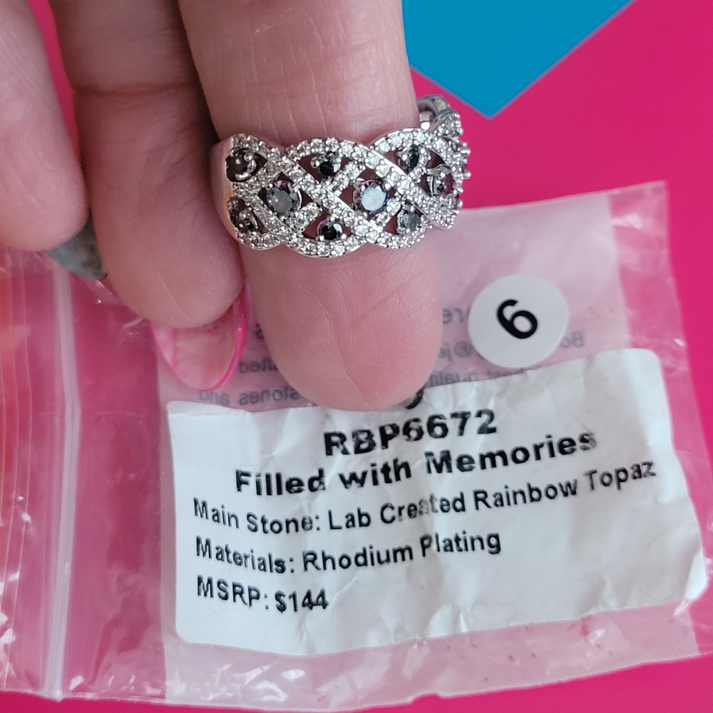 Filled with Memories Silver Ring with Black and Silver Accents